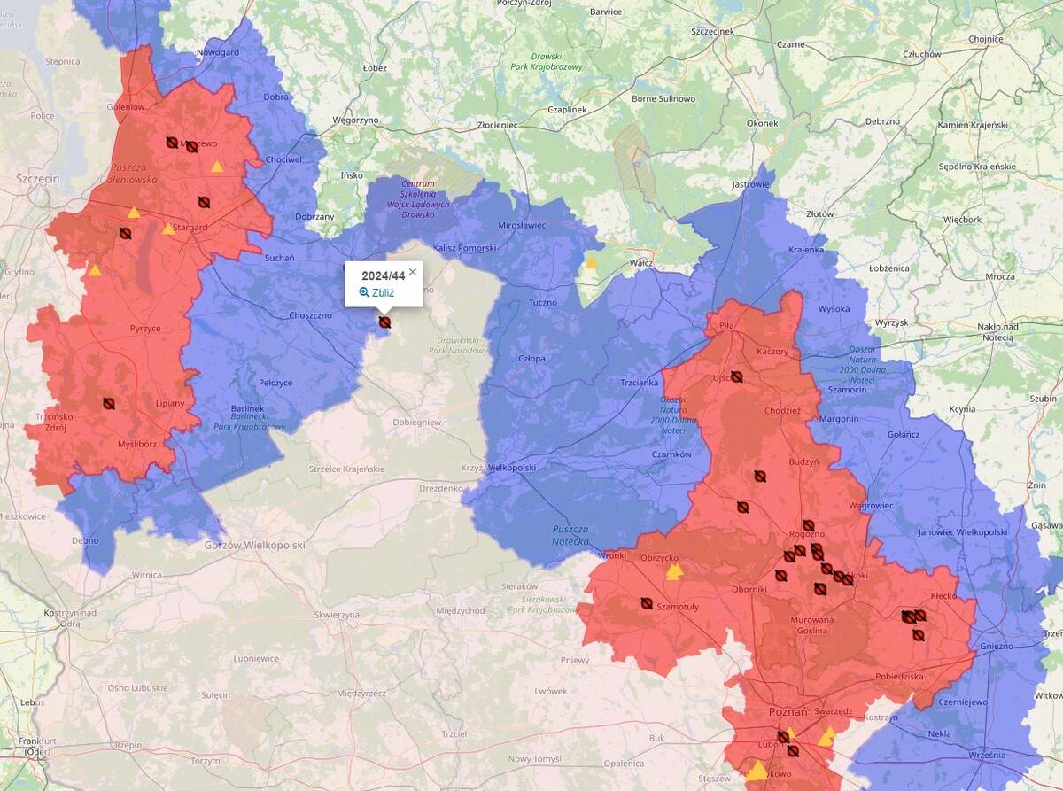 asf choszczno ognisko mapa cenyrolnicze pl