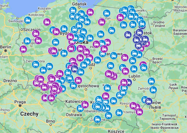 mapa protesty 9 lutego cenyrolnicze pl